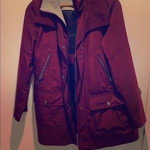 Fleet Street Maroon Lined Rain Jacket 💕